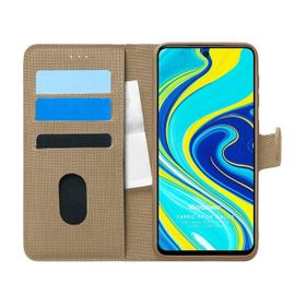 Microsonic Xiaomi Redmi Note 9 Pro Gold Fabric Book Wallet Cep Telefon Kılıfı