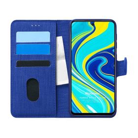 Microsonic Xiaomi Redmi Note 9 Pro Lacivert Fabric Book Wallet Cep Telefonu Kılıfı
