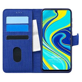 Microsonic Xiaomi Redmi Note 9 Pro Lacivert Fabric Book Wallet Cep Telefonu Kılıfı