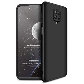 Microsonic Xiaomi Redmi Note 9 Pro Max Double 360 Siyah Kılıf