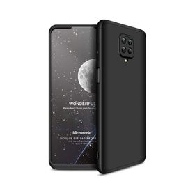 Microsonic Xiaomi Redmi Note 9 Pro Max Double 360 Siyah Kılıf