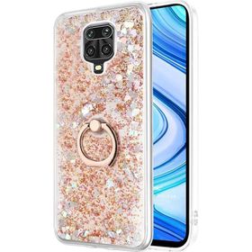 Microsonic Xiaomi Redmi Note 9 Pro Max Glitter Liquid Holder Gold Cep Telefonu Kılıfı