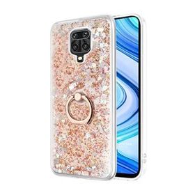 Microsonic Xiaomi Redmi Note 9 Pro Max Glitter Liquid Holder Gold Cep Telefonu Kılıfı
