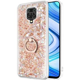 Microsonic Xiaomi Redmi Note 9 Pro Max Glitter Liquid Holder Gold Cep Telefonu Kılıfı
