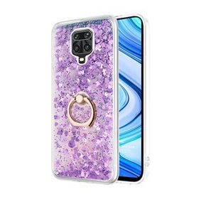 Microsonic Xiaomi Redmi Note 9 Pro Max Glitter Liquid Holder Mor Cep Telefonu Kılıfı