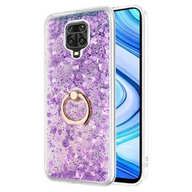 Microsonic Xiaomi Redmi Note 9 Pro Max Glitter Liquid Holder Mor Cep Telefonu Kılıfı