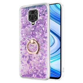 Microsonic Xiaomi Redmi Note 9 Pro Max Glitter Liquid Holder Mor Cep Telefonu Kılıfı
