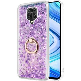 Microsonic Xiaomi Redmi Note 9 Pro Max Glitter Liquid Holder Mor Cep Telefonu Kılıfı