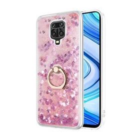 Microsonic Xiaomi Redmi Note 9 Pro Max Glitter Liquid Holder Pembe Cep Telefonu Kılıfı