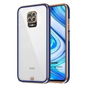 Microsonic Xiaomi Redmi Note 9 Pro Max Laser Plated Soft Lacivert Cep Telefonu Kılıfı
