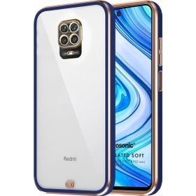 Microsonic Xiaomi Redmi Note 9 Pro Max Laser Plated Soft Lacivert Cep Telefonu Kılıfı