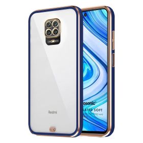 Microsonic Xiaomi Redmi Note 9 Pro Max Laser Plated Soft Lacivert Cep Telefonu Kılıfı