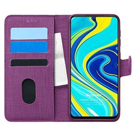 Microsonic Xiaomi Redmi Note 9 Pro Max Mor Fabric Book Wallet Cep Telefon Kılıfı