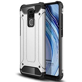 Microsonic Xiaomi Redmi Note 9 Rugged Armor Gümüş Kılıf