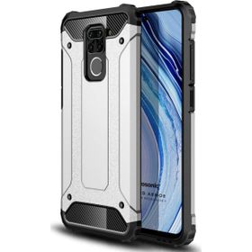 Microsonic Xiaomi Redmi Note 9 Rugged Armor Gümüş Kılıf