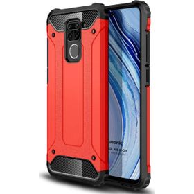 Microsonic Xiaomi Redmi Note 9 Rugged Armor Kırmızı Cep Telefonu Kılıfı