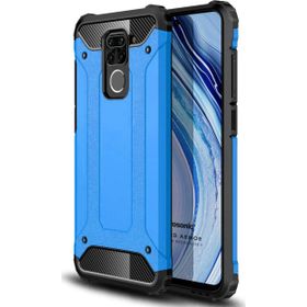 Microsonic Xiaomi Redmi Note 9 Rugged Armor Mavi Cep Telefonu Kılıfı