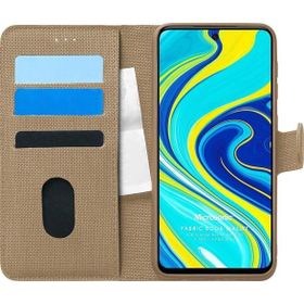 Microsonic Xiaomi Redmi Note 9S Fabric Book Wallet Gold Cep Telefonu Kılıfı