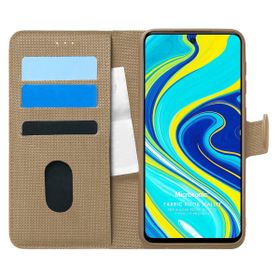 Microsonic Xiaomi Redmi Note 9S Fabric Book Wallet Gold Cep Telefonu Kılıfı