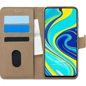 Microsonic Xiaomi Redmi Note 9S Fabric Book Wallet Gold Cep Telefonu Kılıfı