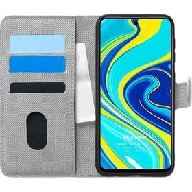 Microsonic Xiaomi Redmi Note 9S Fabric Book Wallet Gri Cep Telefonu Kılıfı