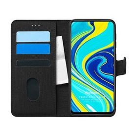 Microsonic Xiaomi Redmi Note 9S Fabric Book Wallet Siyah Cep Telefonu Kılıfı