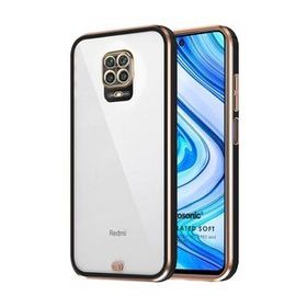 Microsonic Xiaomi Redmi Note 9S Laser Plated Soft Siyah Cep Telefonu Kılıfı