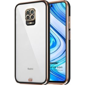 Microsonic Xiaomi Redmi Note 9S Laser Plated Soft Siyah Cep Telefonu Kılıfı