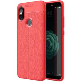 Microsonic Xiaomi Redmi S2 Deri Dokulu Silikon Kırmızı Kılıf