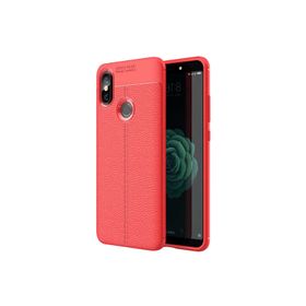 Microsonic Xiaomi Redmi S2 Deri Dokulu Silikon Kırmızı Kılıf