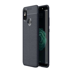Microsonic Xiaomi Redmi S2 Deri Dokulu Silikon Lacivert Kılıf