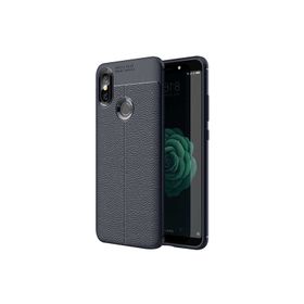 Microsonic Xiaomi Redmi S2 Deri Dokulu Silikon Lacivert Kılıf