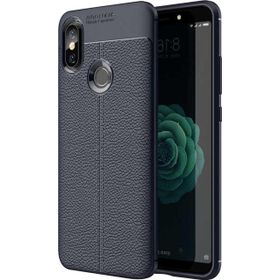 Microsonic Xiaomi Redmi S2 Deri Dokulu Silikon Lacivert Kılıf