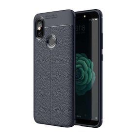 Microsonic Xiaomi Redmi S2 Deri Dokulu Silikon Lacivert Kılıf