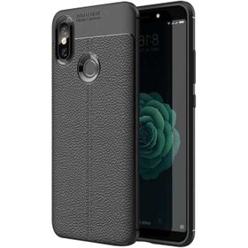 Microsonic Xiaomi Redmi S2 Deri Dokulu Silikon Siyah Kılıf