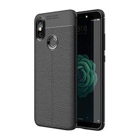 Microsonic Xiaomi Redmi S2 Deri Dokulu Silikon Siyah Kılıf