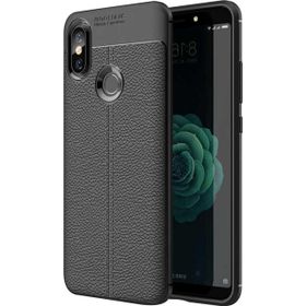 Microsonic Xiaomi Redmi S2 Deri Dokulu Silikon Siyah Kılıf