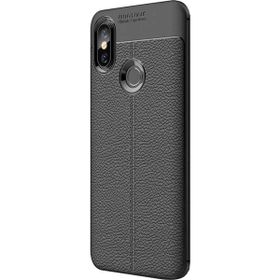 Microsonic Xiaomi Redmi S2 Deri Dokulu Silikon Siyah Kılıf