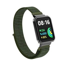 Microsonic Xiaomi Redmi Watch 2 Lite Hasırlı Woven Sport Loop Koyu Yeşil Kordon