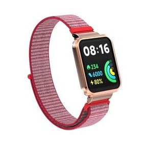 Microsonic Xiaomi Redmi Watch 2 Lite Hasırlı Woven Sport Loop Pembe Kordon