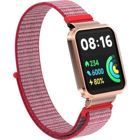 Microsonic Xiaomi Redmi Watch 2 Lite Hasırlı Woven Sport Loop Pembe Kordon