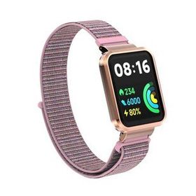 Microsonic Xiaomi Redmi Watch 2 Lite Hasırlı Woven Sport Loop Rose Gold Kordon
