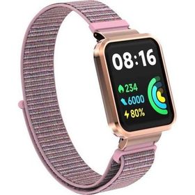Microsonic Xiaomi Redmi Watch 2 Lite Hasırlı Woven Sport Loop Rose Gold Kordon