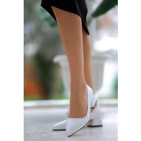 Mida Shoes ERBXİAN Beyaz Kadın Topuklu Ayakkabı