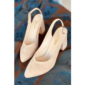 Mida Shoes Y101 Ten Süet Kadın Topuklu Ayakkabı