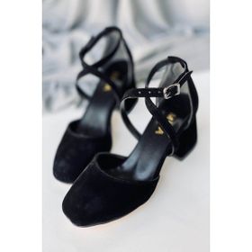 Mida Shoes Y191 Siyah Süet Topuklu Ayakkabı