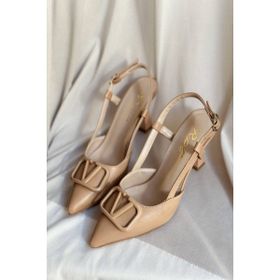 Mida Shoes Y3033 Ten Deri Tokalı Kadın Topuklu Ayakkabı