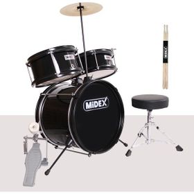 Midex CD300X-BK Akustik Junior Davulu Seti 5-14 Yaş İçin Full Set Çocuk Baterisi