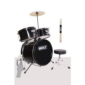Midex CD300X-BK Akustik Junior Davulu Seti 5-14 Yaş İçin Full Set Çocuk Baterisi