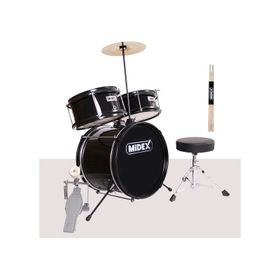 Midex CD300X-BK Akustik Junior Davulu Seti 5-14 Yaş İçin Full Set Çocuk Baterisi